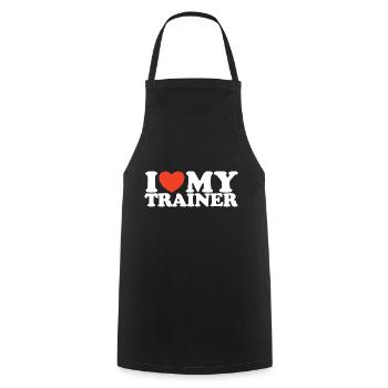 I Love My Trainer Heart Shirt - Cooking Apron - black - Front - AI Model Male 185 dark (185cm)