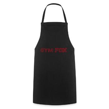 GYM FOX - Motivating Gym and Fitness Designs - Cooking Apron - black - Front - AI Model Male 185 dark (185cm)