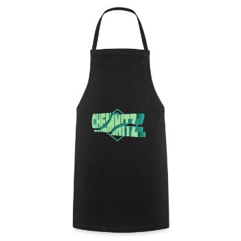 Chemnitz Allemagne Ville 3D Font Skyline - Tablier de cuisine - noir - Devant - AI Model Male 185 dark (185cm)