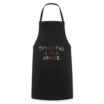 j'peux pas j'ai Chasse - Tablier de cuisine - noir - Devant - AI Model Male 185 dark (185cm)
