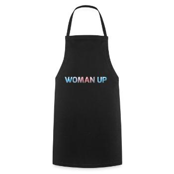Woman Up - Kochschürze - Schwarz - Vorne - AI Model Male 185 dark (185cm)