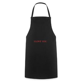 Y LIEBE DICH - Kochschürze - Schwarz - Vorne - AI Model Male 185 dark (185cm)