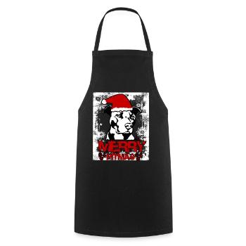 Christmas Pitbull Dog Dogs Love Dog Gift - Cooking Apron - black - Front - AI Model Male 185 dark (185cm)