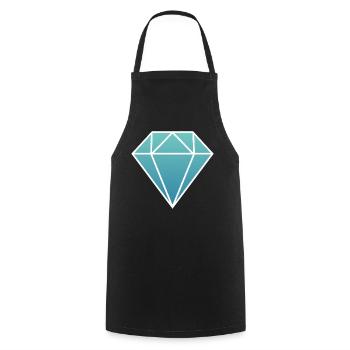 diamant diamant simple logo pierre bleue turquoise - Tablier de cuisine - noir - Devant - AI Model Male 185 dark (185cm)