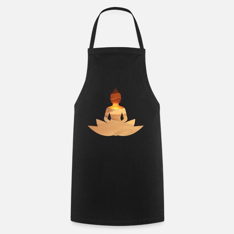 Buddha sunset - Cooking Apron - black