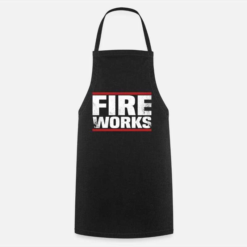 fireworks shirt - Cooking Apron - black