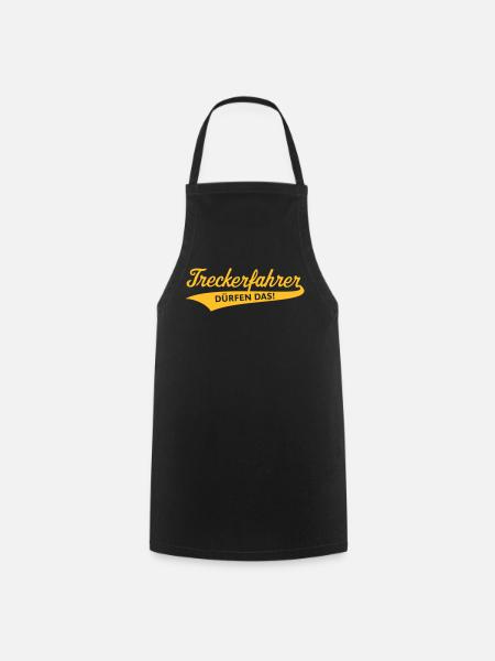Treckerfahrer Dürfen Das! (Trecker Traktor, V4, B) - Kochschürze - Schwarz