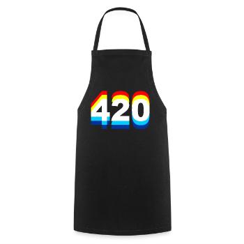 420 - Kochschürze - Schwarz - Vorne - AI Model Male 185 dark (185cm)
