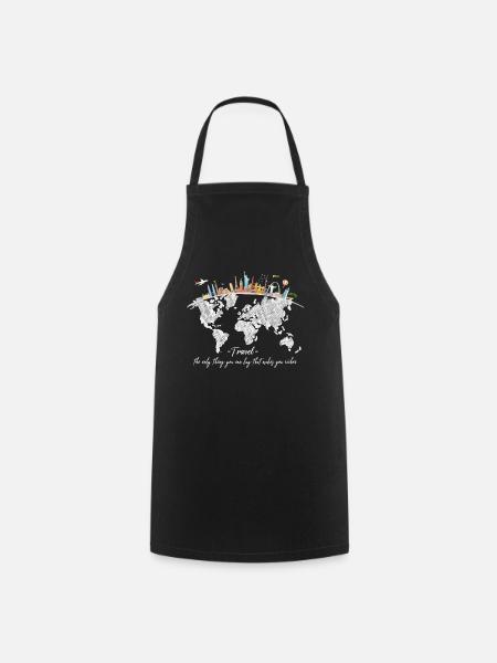 Travel Reisen Fernweh Globetrotter Geschenk - Kochschürze - Schwarz