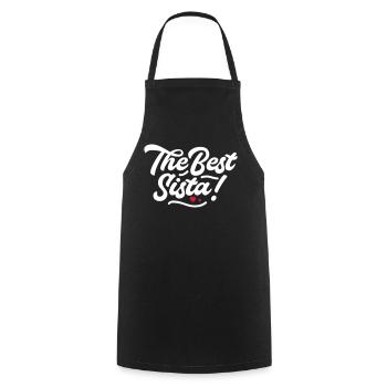 The Best Sista! - Cooking Apron - black - Front - AI Model Male 185 dark (185cm)