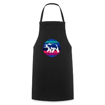 Retro Polar Bear Polar Bears - Cooking Apron - black - Front - AI Model Male 185 dark (185cm)
