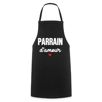 Parrain d'amour - Tablier de cuisine - noir - Devant - AI Model Male 185 dark (185cm)