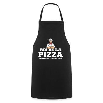 Roi de la pizza pizzaiolo cadeau drôle - Tablier de cuisine - noir - Devant - AI Model Male 185 dark (185cm)