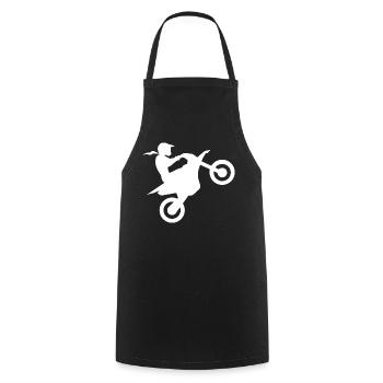 Biker Girl Motocross Motorcyclist Biker Bike - Cooking Apron - black - Front - AI Model Male 185 dark (185cm)