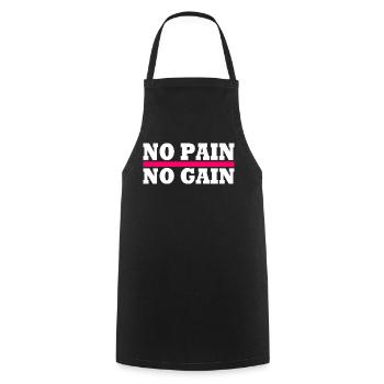No pain no gain - Cooking Apron - black - Front - AI Model Male 185 dark (185cm)