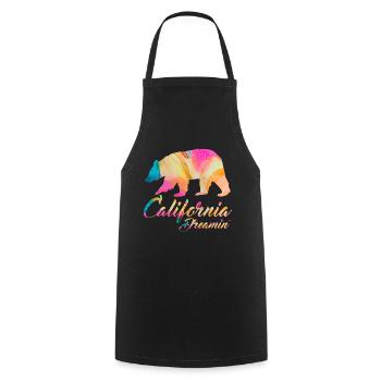 California dream rose - Tablier de cuisine - noir - Devant - AI Model Male 185 dark (185cm)