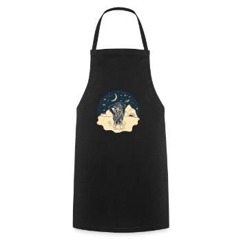 Nature, Sun, Moon, Stars, Sky, Water, Planet - Cooking Apron - black - Front - AI Model Male 185 dark (185cm)