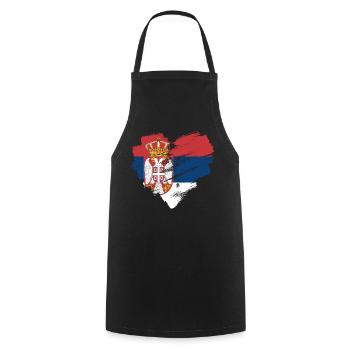 Serbie - Tablier de cuisine - noir - Devant - AI Model Male 185 dark (185cm)
