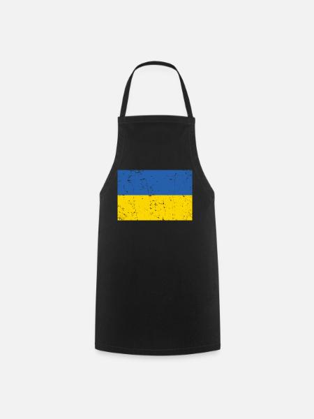 Ukraine Flagge Distressed - Kochschürze - Schwarz