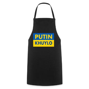 putin khuylo - Kochschürze - Schwarz - Vorne - AI Model Male 185 dark (185cm)