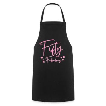 Fifty fabulous - Cooking Apron - black - Front - AI Model Male 185 dark (185cm)