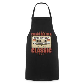 1992 Vintage Vintage Retro Cadeau d’anniversaire - Tablier de cuisine - noir - Devant - AI Model Male 185 dark (185cm)