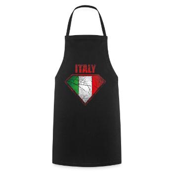 italy superhero flag vintage retro symbol - Cooking Apron - black - Front - AI Model Male 185 dark (185cm)
