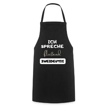 lustiger witziger Spruch zweideutig Text Geschenk - Kochschürze - Schwarz - Vorne - AI Model Male 185 dark (185cm)