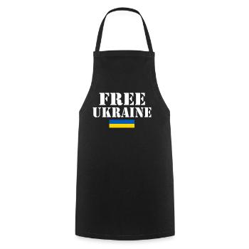 Free ukraine - Cooking Apron - black - Front - AI Model Male 185 dark (185cm)