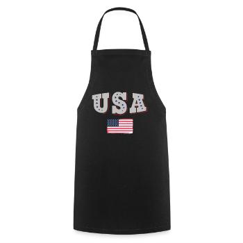 USA Soccer Jersey Drapeau américain - Tablier de cuisine - noir - Devant - AI Model Male 185 dark (185cm)
