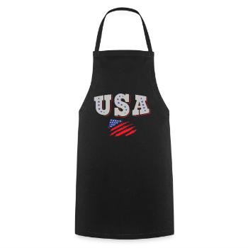 USA Soccer Jersey Drapeau américain - Tablier de cuisine - noir - Devant - AI Model Male 185 dark (185cm)
