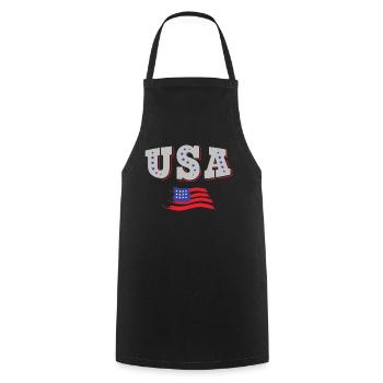 USA Fußball Trikot Amerikanische Flagge - Kochschürze - Schwarz - Vorne - AI Model Male 185 dark (185cm)