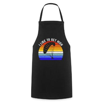 Paragliding Lover - I Like To Get High I - Cooking Apron - black - Front - AI Model Male 185 dark (185cm)