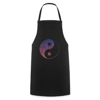 Yin Yang Vintage - Kochschürze - Schwarz - Vorne - AI Model Male 185 dark (185cm)