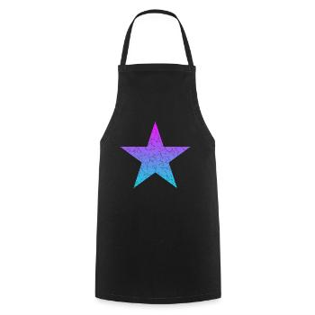 blue star purple star Stern Vintage - Kochschürze - Schwarz - Vorne - AI Model Male 185 dark (185cm)
