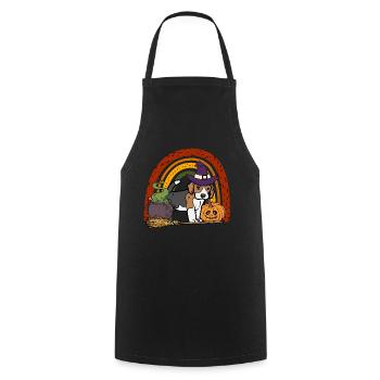 Cute Beagle Halloween Dog - Cooking Apron - black - Front - AI Model Male 185 dark (185cm)