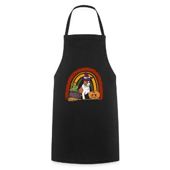 Basenji Halloween Kostüm Hund - Kochschürze - Schwarz - Vorne - AI Model Male 185 dark (185cm)