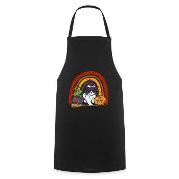 Cute Japan Chin Halloween Dog - Cooking Apron - black - Front - AI Model Male 185 dark (185cm)