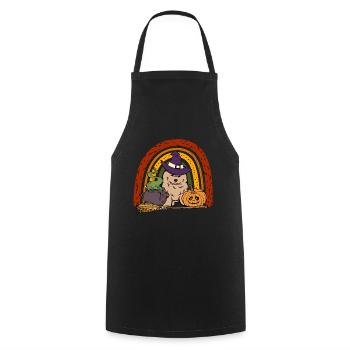 Cute Chow Chow Halloween Dog - Cooking Apron - black - Front - AI Model Male 185 dark (185cm)