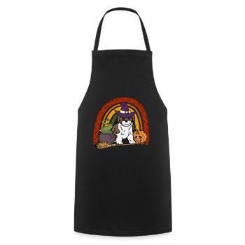 Süßer Lhasa Apso Halloween Hund - Kochschürze - Schwarz - Vorne - AI Model Male 185 dark (185cm)