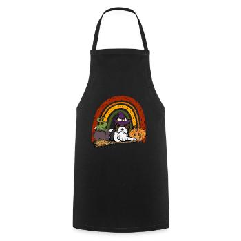 Cute Biewer Terrier Halloween Kawaii - Cooking Apron - black - Front - AI Model Male 185 dark (185cm)