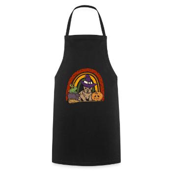 Mignon Silky Terrier Halloween Lover Kawaii - Tablier de cuisine - noir - Devant - AI Model Male 185 dark (185cm)