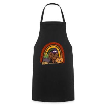 Cute Chow Chow Halloween Dog - Cooking Apron - black - Front - AI Model Male 185 dark (185cm)