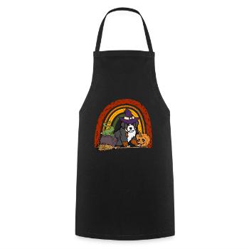 Cute Bernese Mountain Dog Halloween Dog - Cooking Apron - black - Front - AI Model Male 185 dark (185cm)