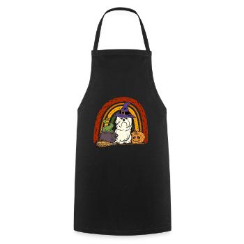 Mignon chien maltais d’Halloween - Tablier de cuisine - noir - Devant - AI Model Male 185 dark (185cm)