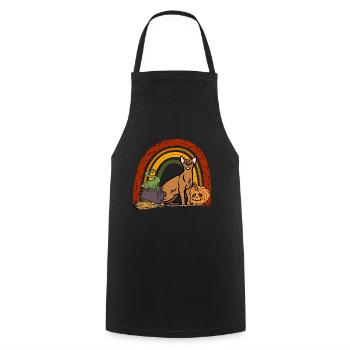 Abyssinian Cat Halloween Cat - Cooking Apron - black - Front - AI Model Male 185 dark (185cm)
