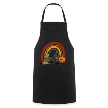 European Shorthair Cat Halloween - Cooking Apron - black - Front - AI Model Male 185 dark (185cm)