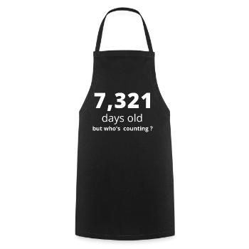 20th birthday - Cooking Apron - black - Front - AI Model Male 185 dark (185cm)