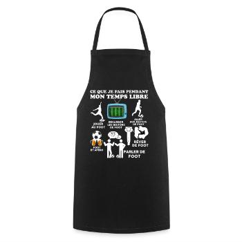Foot temps libre Idée Cadeau Footballeur Apéritif - Tablier de cuisine - noir - Devant - AI Model Male 185 dark (185cm)