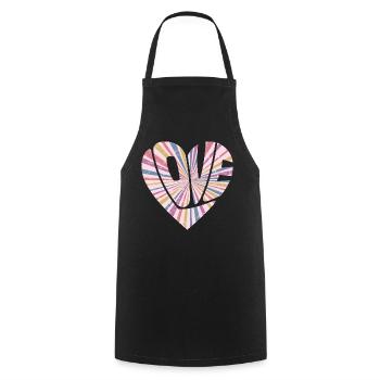 Buntes Liebesherz Cooles Geschenk für Männer Frauen & Kinder - Kochschürze - Schwarz - Vorne - AI Model Male 185 dark (185cm)